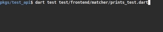 Single file being run via "dart test"